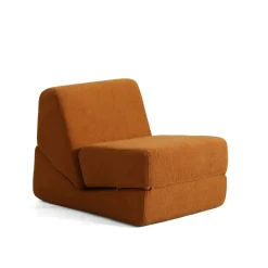 Chauffeuse convertible rouille bouclette, lit d'appoint SAPPO
