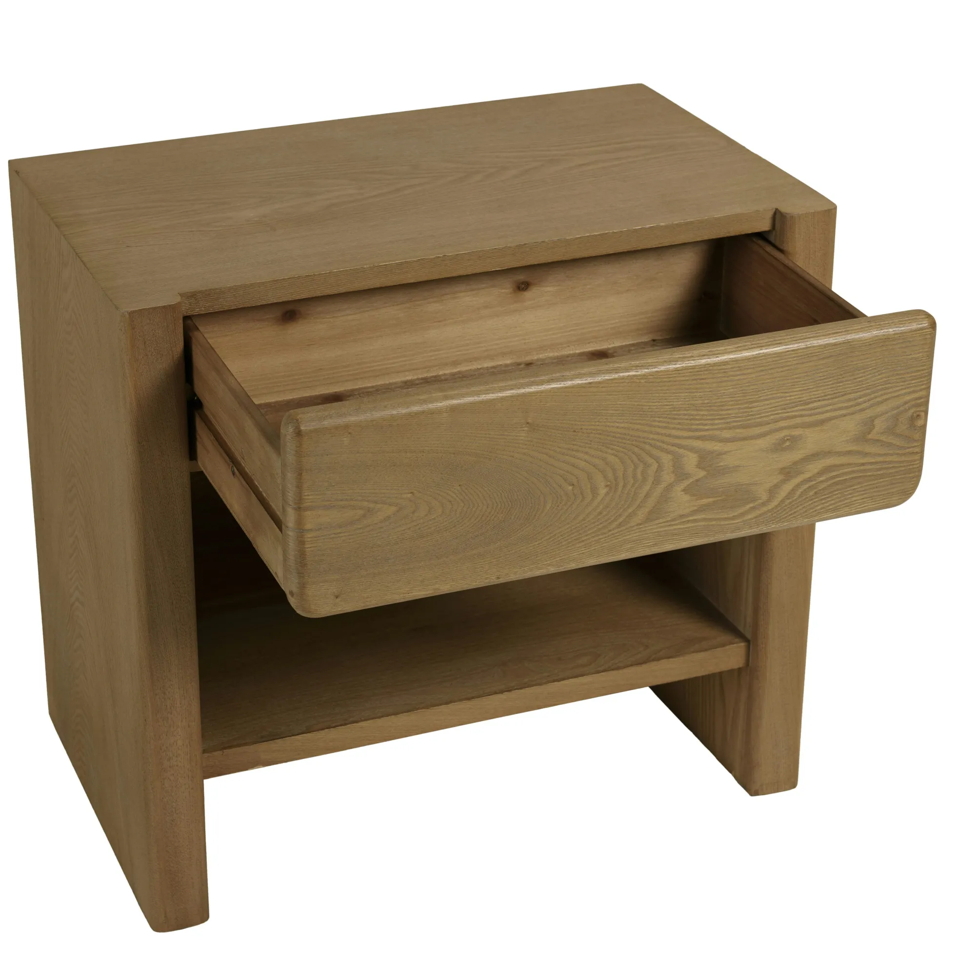 Chevet couleur naturelle 1 tiroir design arrondi VELAR