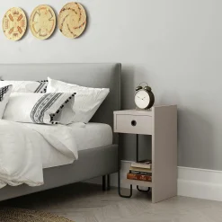 Chevet moderne moka - 1 niche ouverte, côté droit JENA
