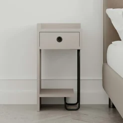 Chevet moderne moka - 1 niche ouverte, côté gauche JENA