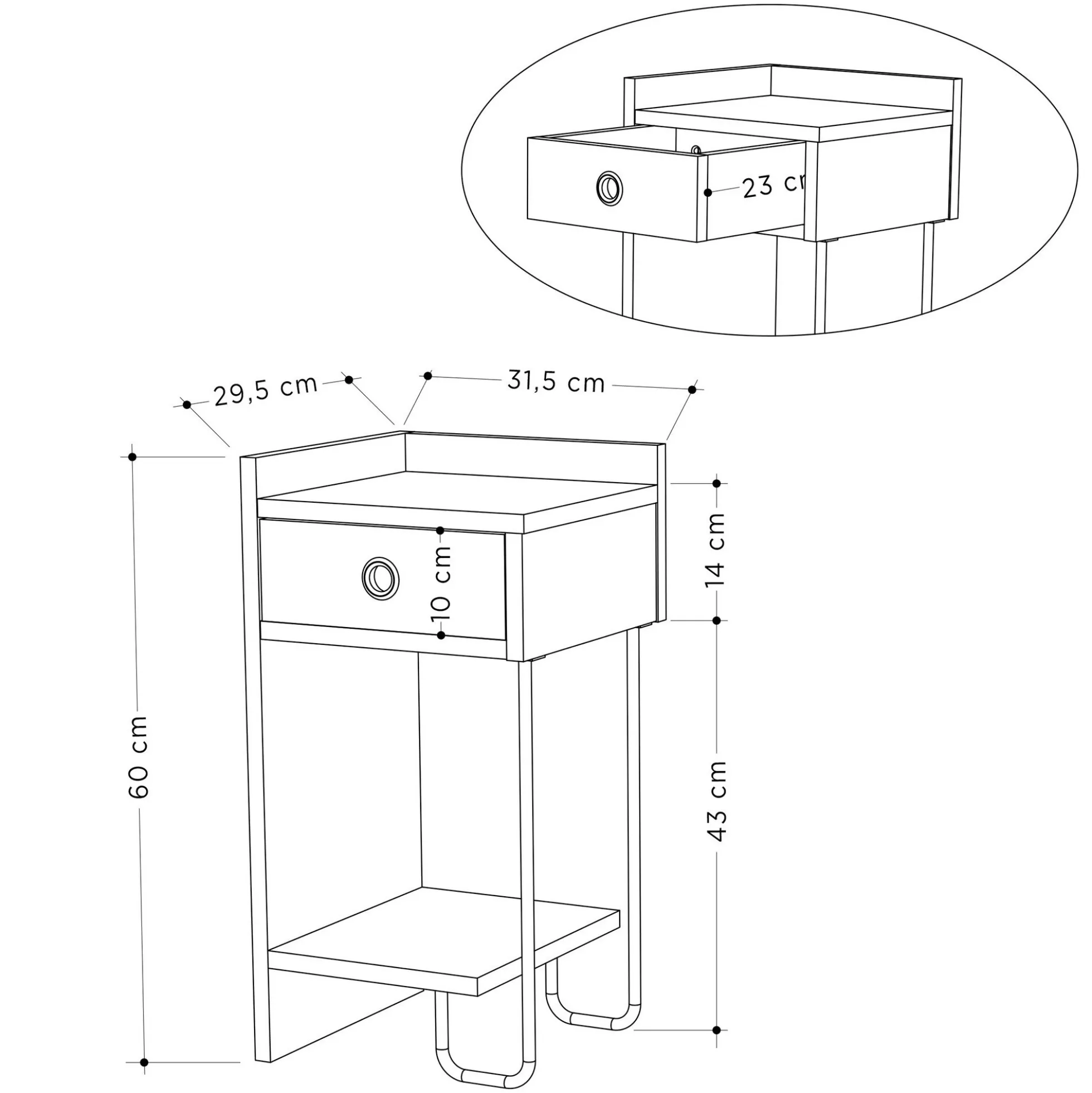 Chevet moderne moka - 1 niche ouverte, côté gauche JENA