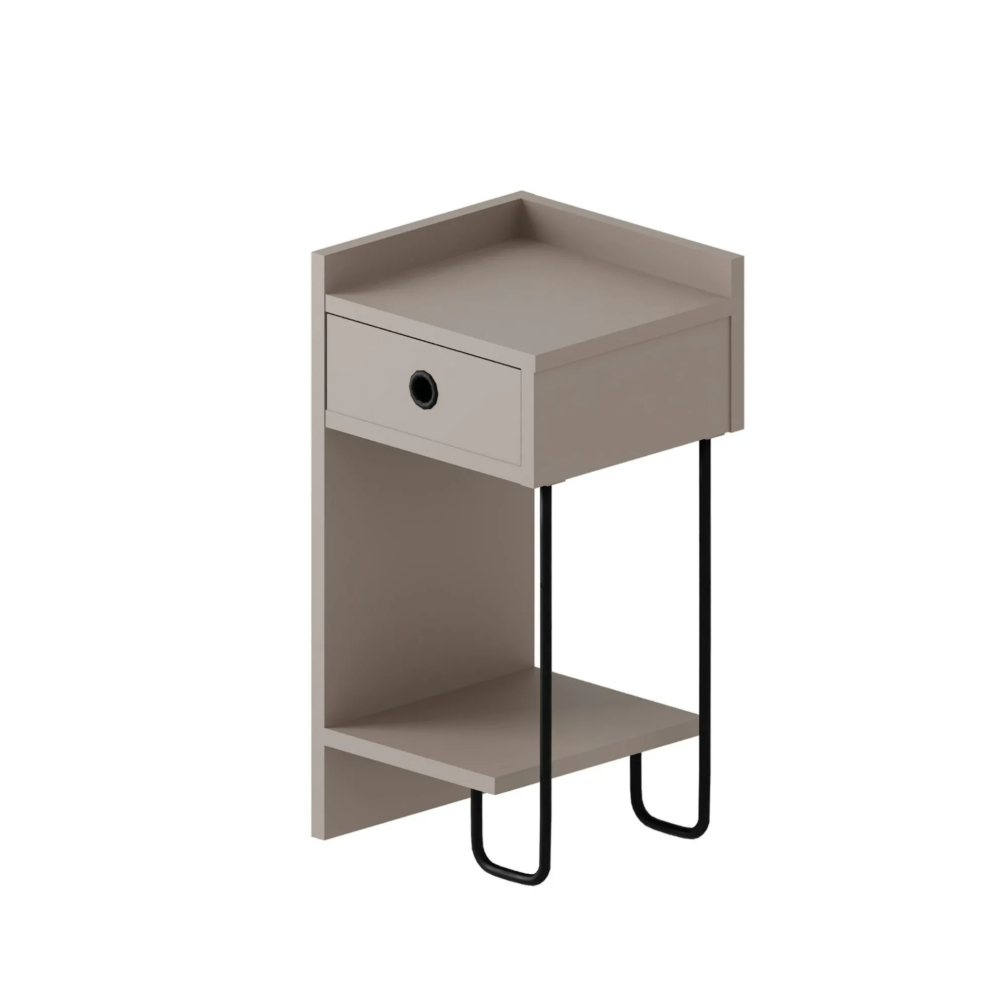 Chevet moderne moka - 1 niche ouverte, côté gauche JENA