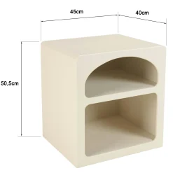 Chevet 2 niches 45x40cm en bois peint couleur beige NELIA