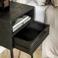 Chevet noir 1 tiroir 1 niche LUCKNOW