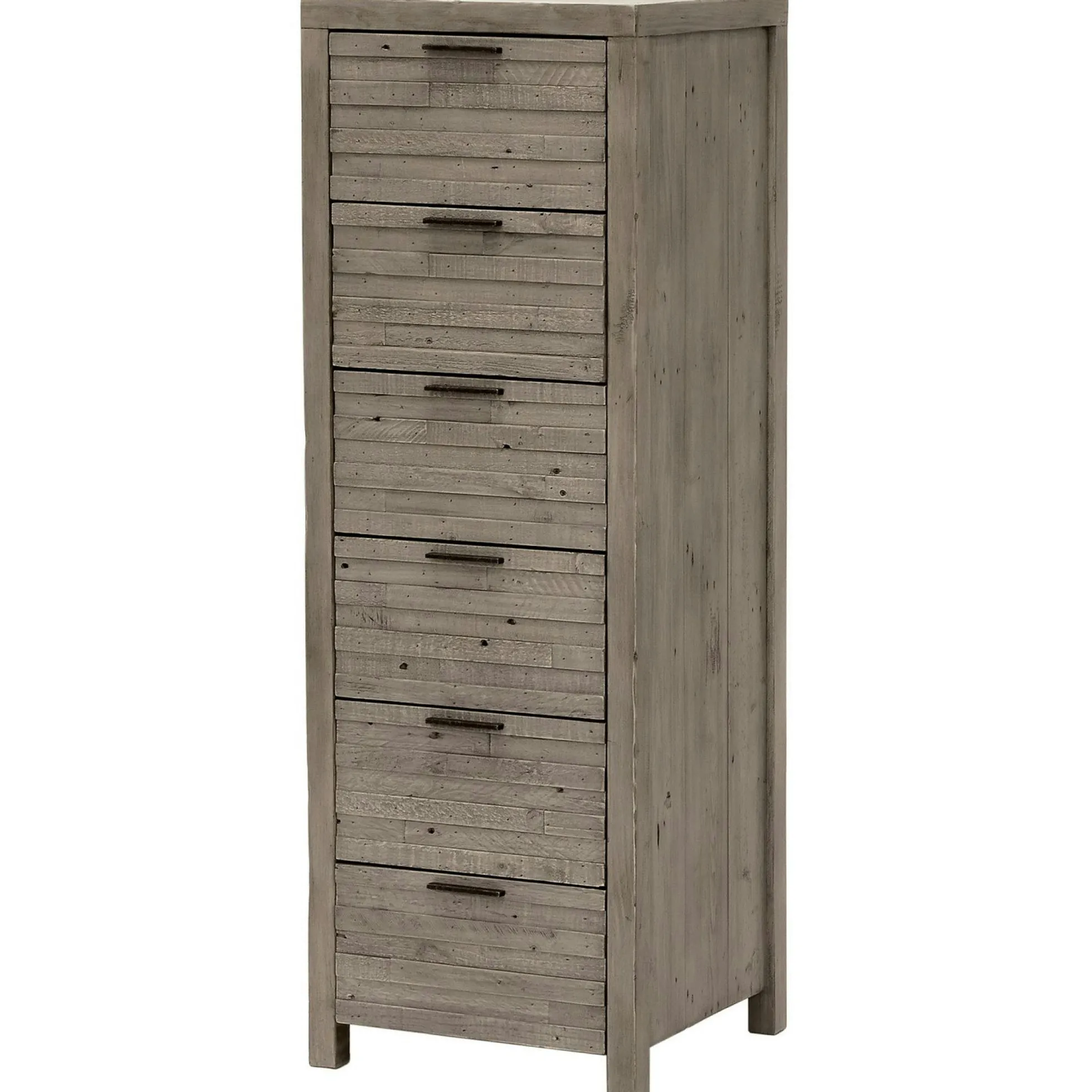 Chiffonnier bois recyclé grisé 6 tiroirs SIENNE
