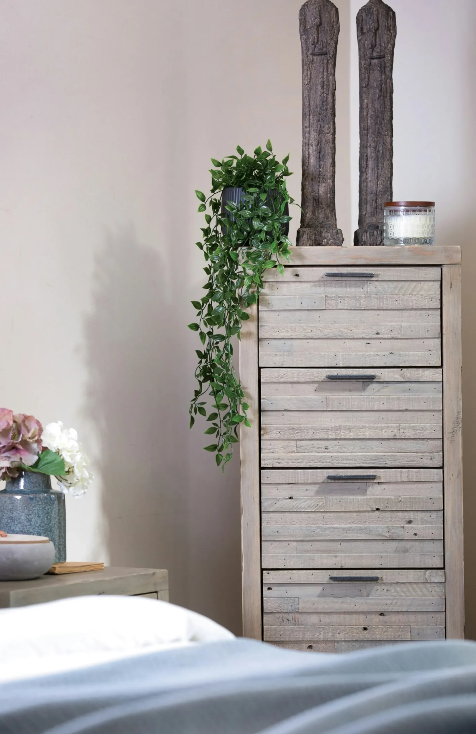 Chiffonnier bois recyclé grisé 6 tiroirs SIENNE