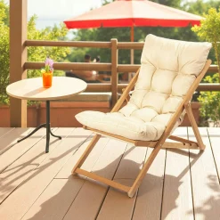 Chilienne beige confort - pliante, inclinable SORA