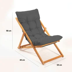Chilienne grise confort - pliante, inclinable SORA