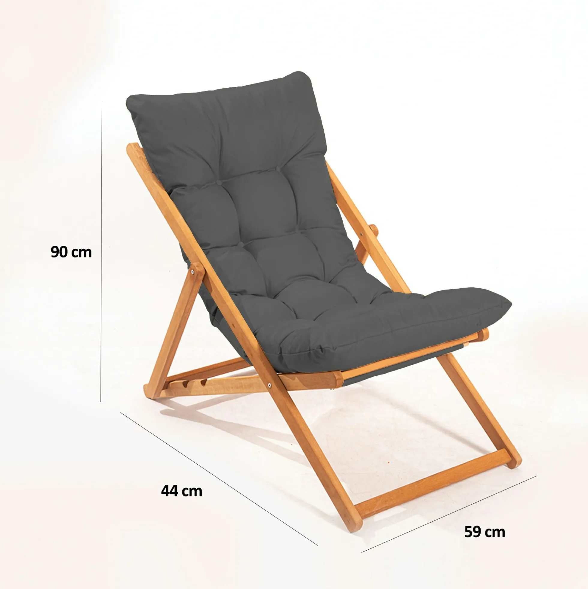 Chilienne grise confort - pliante, inclinable SORA
