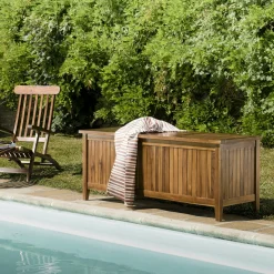 Coffre de jardin en teck massif 165 cm MACAO