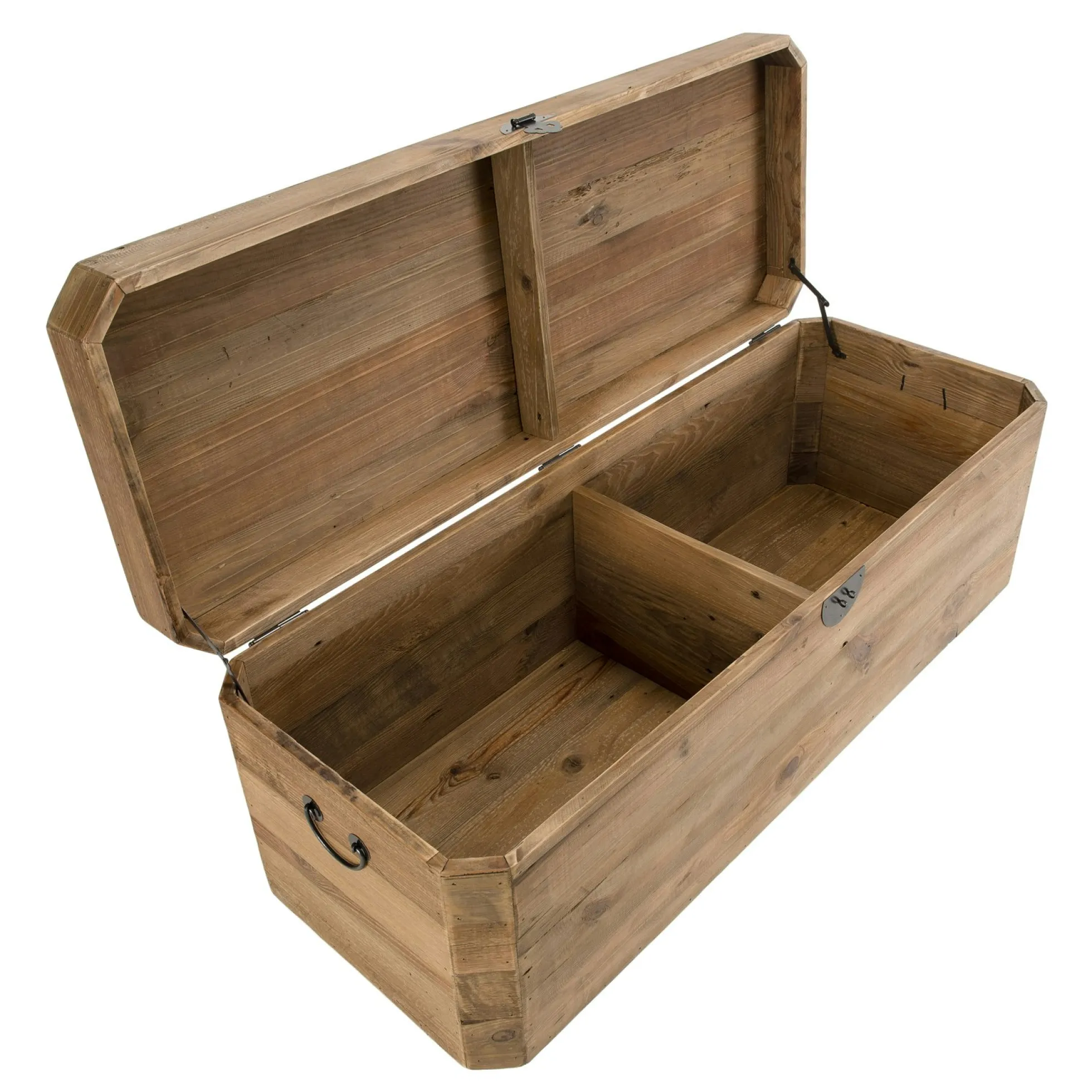 Coffre de rangement en bois de pin recyclé DENVER