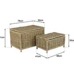 Coffre en rotin et kubu (lot de 2) MANY
