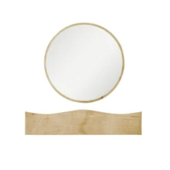 Coiffeuse murale scandinave avec miroir, 2 tiroirs MARFA