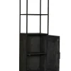 Colonne décorative en bois noir 1 porte ALVERA
