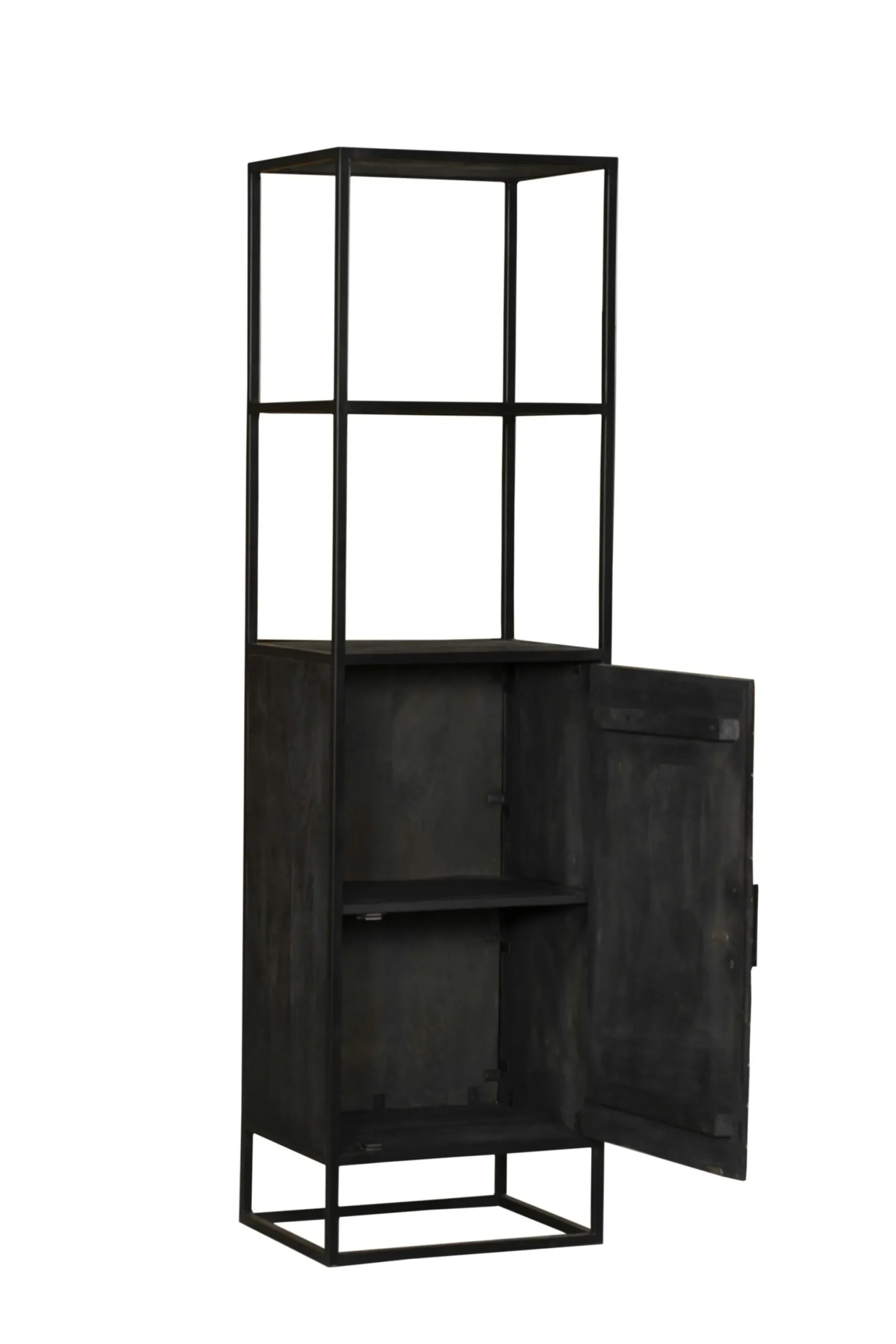 Colonne décorative en bois noir 1 porte ALVERA