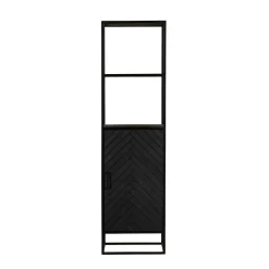 Colonne décorative en bois noir 1 porte ALVERA