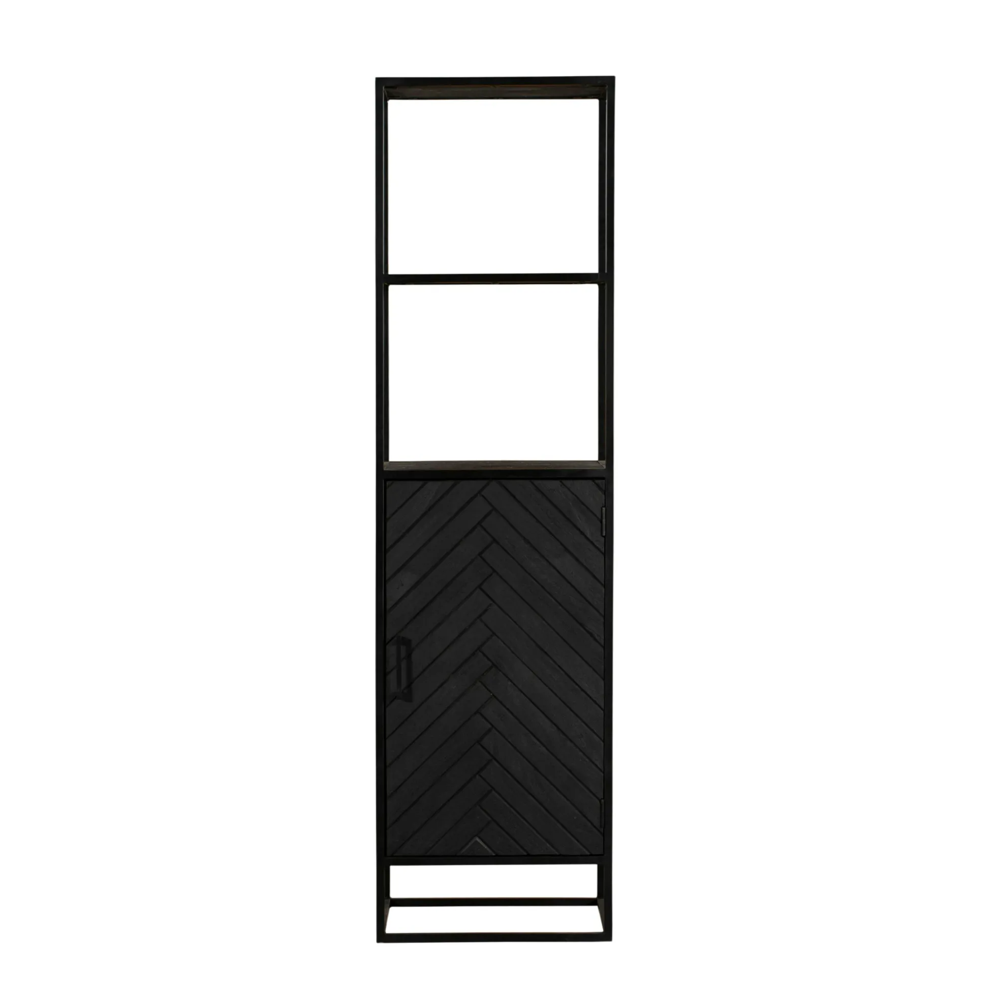 Colonne décorative en bois noir 1 porte ALVERA