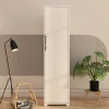 Colonne de rangement blanche moderne, 5 étagères BYRON