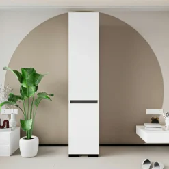Colonne de rangement design blanche et grise BYRON