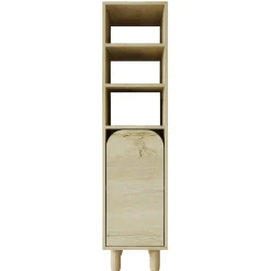 Colonne de rangement effet bois, 1 porte courbe VAREN
