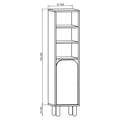Colonne de rangement effet bois, 1 porte courbe VAREN
