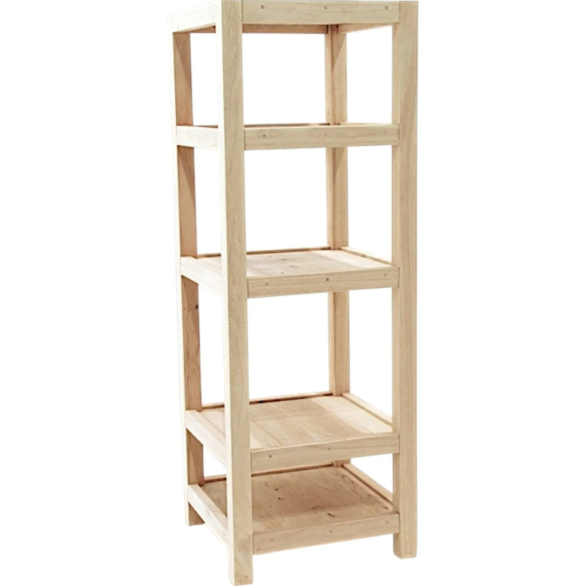 Colonne Etagère Hévéa 4 étages 45x45x128cm HELENA