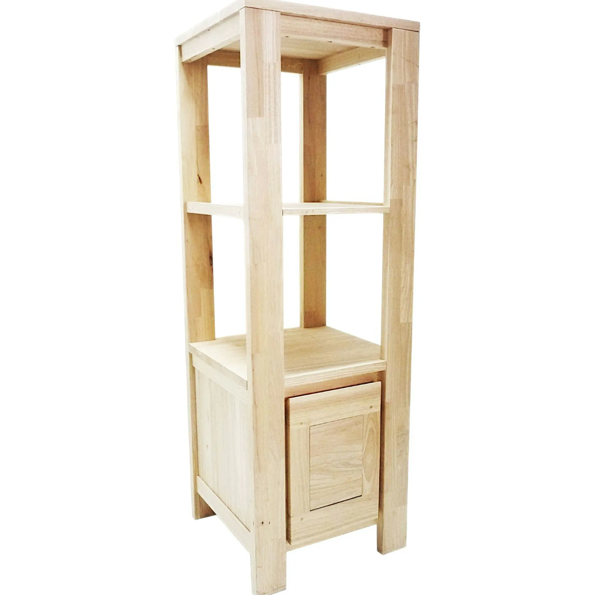 Colonne Hévéa 1 porte, 2 étagères 50x50x150cm OLGA