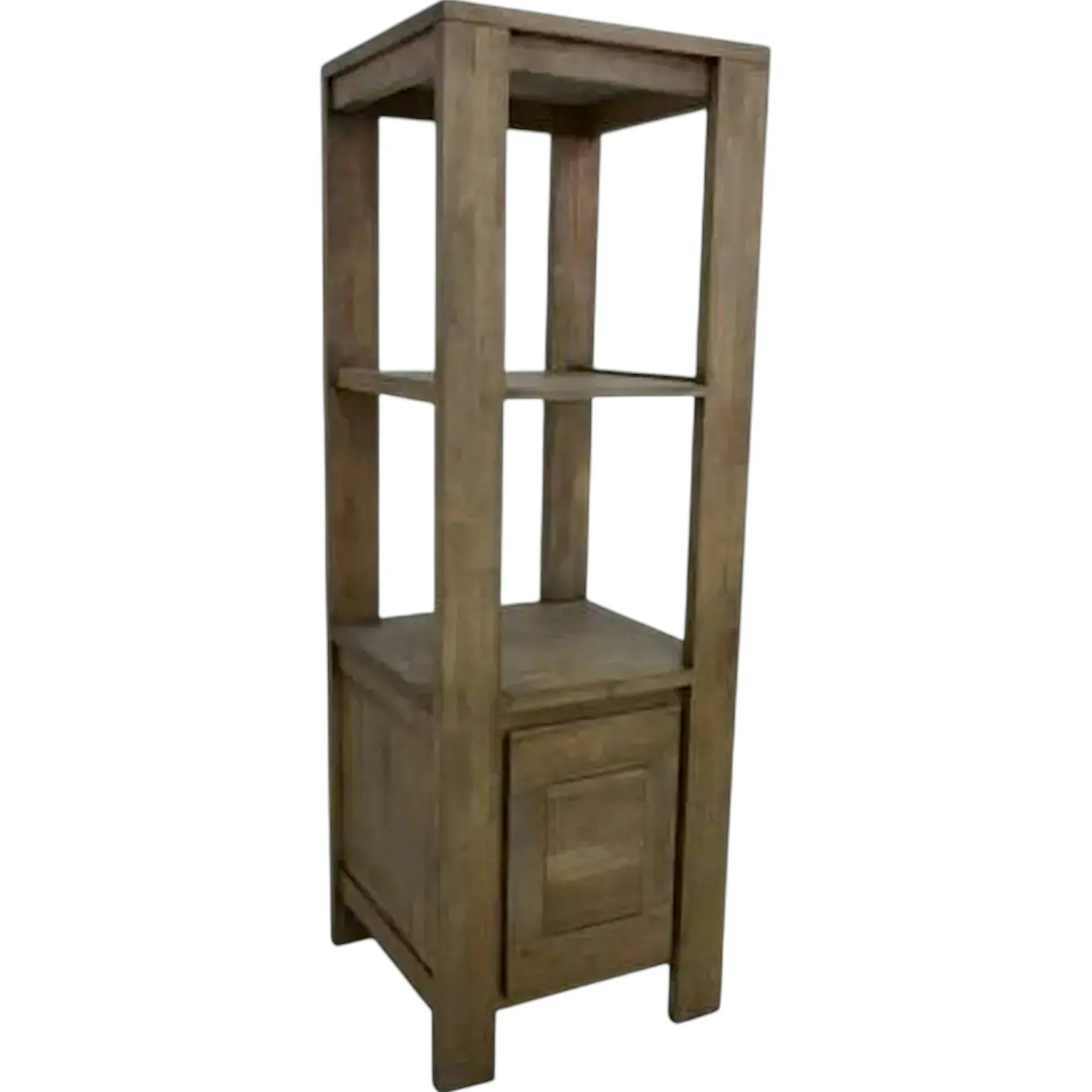 Colonne Hévéa 1 porte, 2 étagères 50x50x150cm OLGA