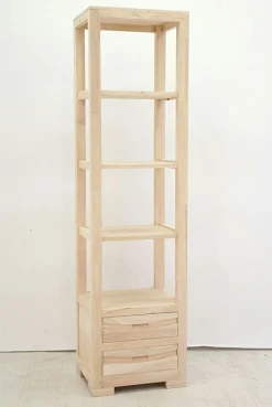 Colonne Hévéa 2 tiroirs, 4 étagères 50x40x190cm NIAGARA