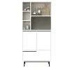 Colonne rangement cuisine blanche niche micro-ondes JENA