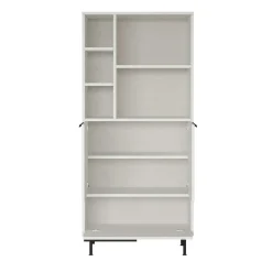 Colonne rangement cuisine blanche niche micro-ondes JENA