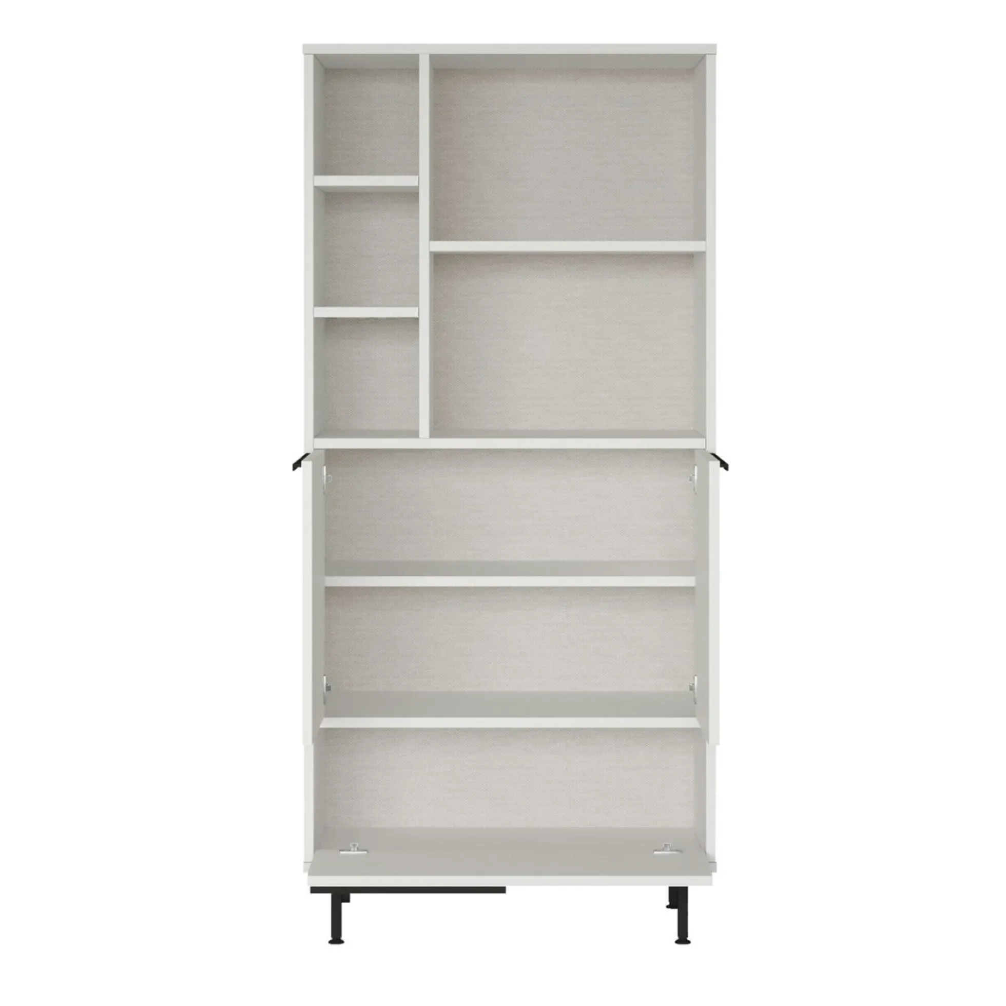 Colonne rangement cuisine blanche niche micro-ondes JENA