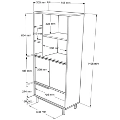 Colonne rangement cuisine blanche niche micro-ondes JENA