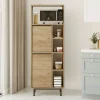 Colonne rangement cuisine niche micro-ondes décor bois JENA