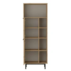 Colonne rangement cuisine niche micro-ondes décor bois JENA