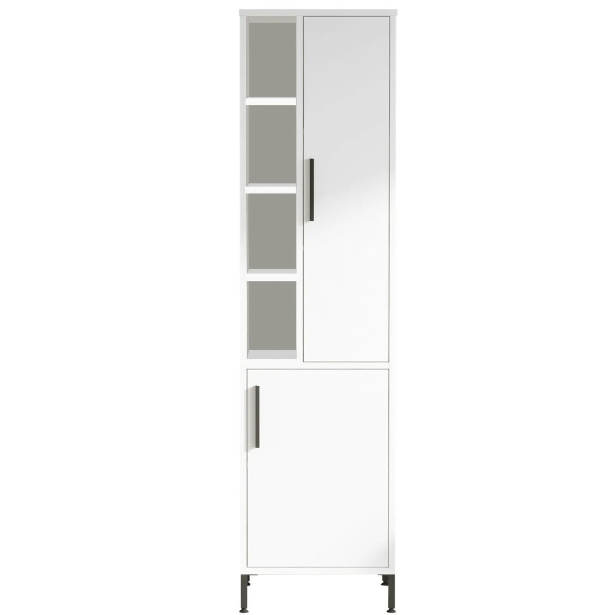 Colonne salle de bains blanche 2 portes 4 niches JENA