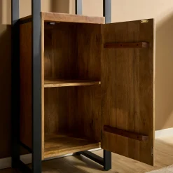 Colonne salon bois métal 1 porte MILORA