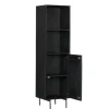 Colonne salon bois noir 1 porte rainurée CORTINA