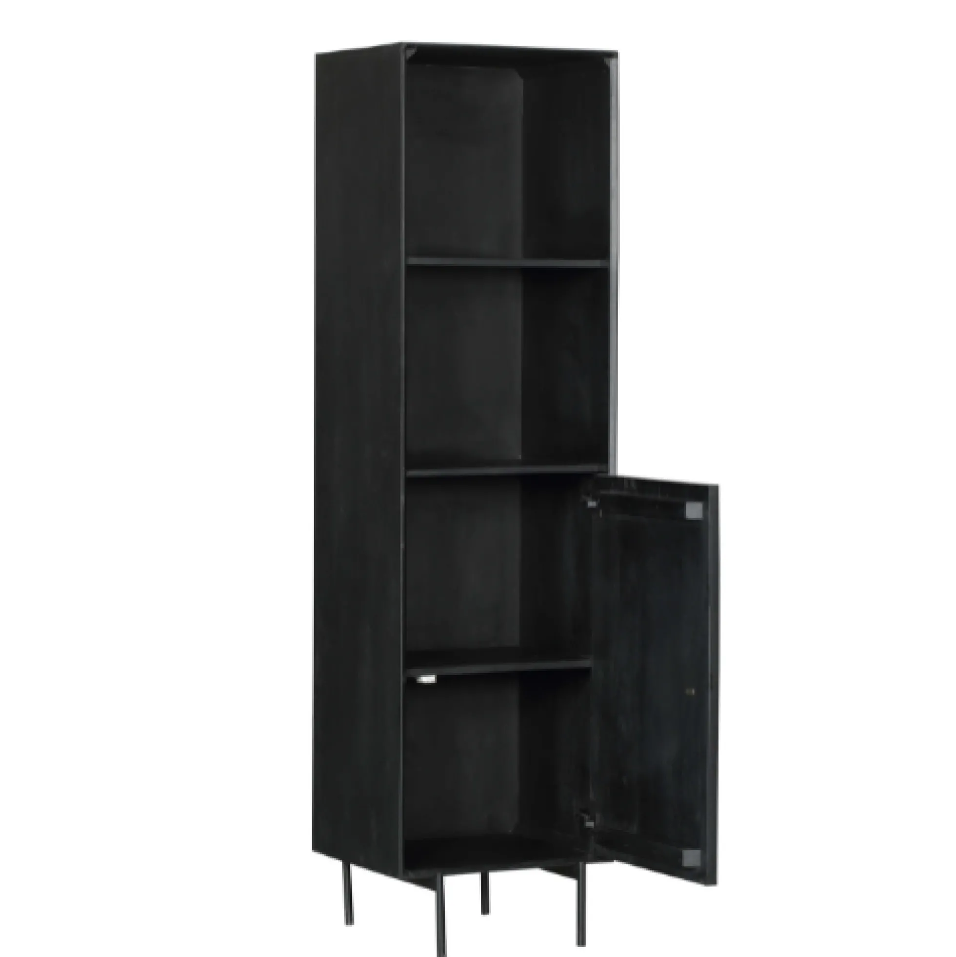 Colonne salon bois noir 1 porte rainurée CORTINA