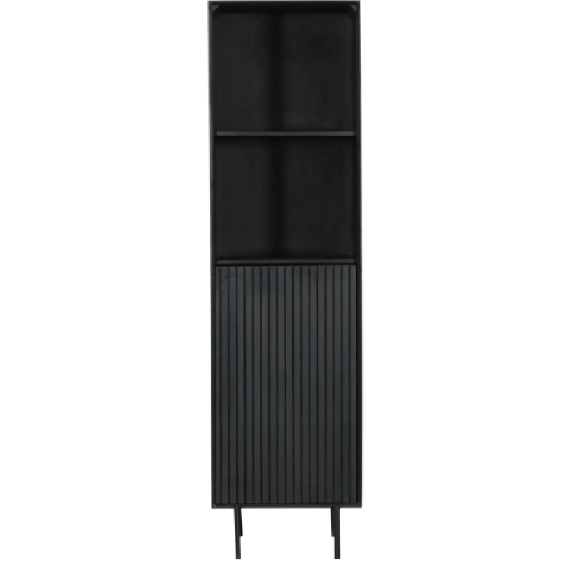 Colonne salon bois noir 1 porte rainurée CORTINA