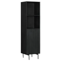 Colonne salon bois noir 1 porte rainurée CORTINA
