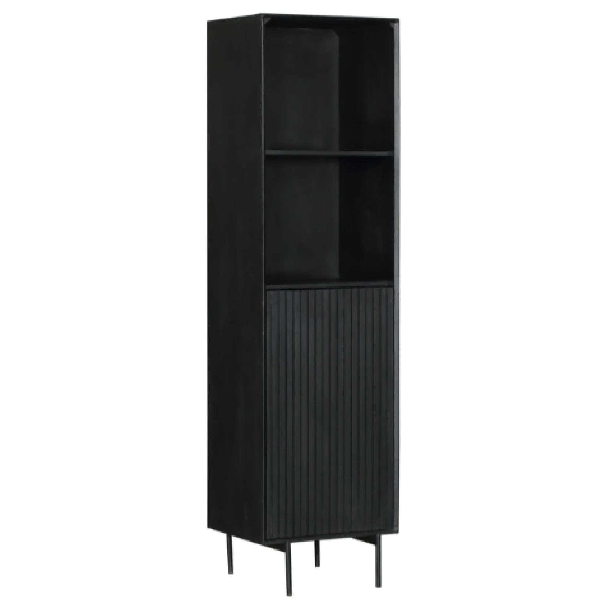 Colonne salon bois noir 1 porte rainurée CORTINA