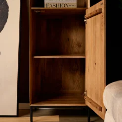 Colonne salon bois 1 porte rainurée CORTINA