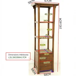Colonne étagère Hévéa 3 étages 67x50x193cmMAORI