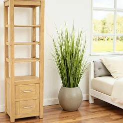 Colonne étagère moderne bois hévéa H190cm ATTAN