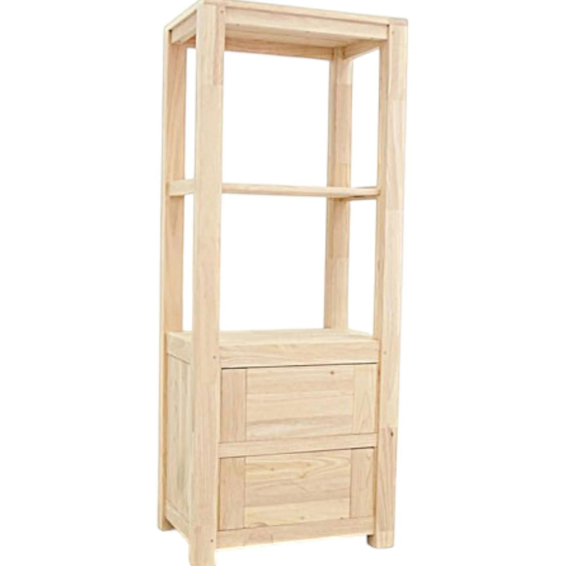 Colonne étagère moderne hévéa massif H150cm ATTAN