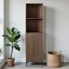 Colonne vintage bois brun 1 porte rainurée CORTINA
