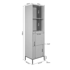 Colonne vintage bois brun 1 porte rainurée CORTINA