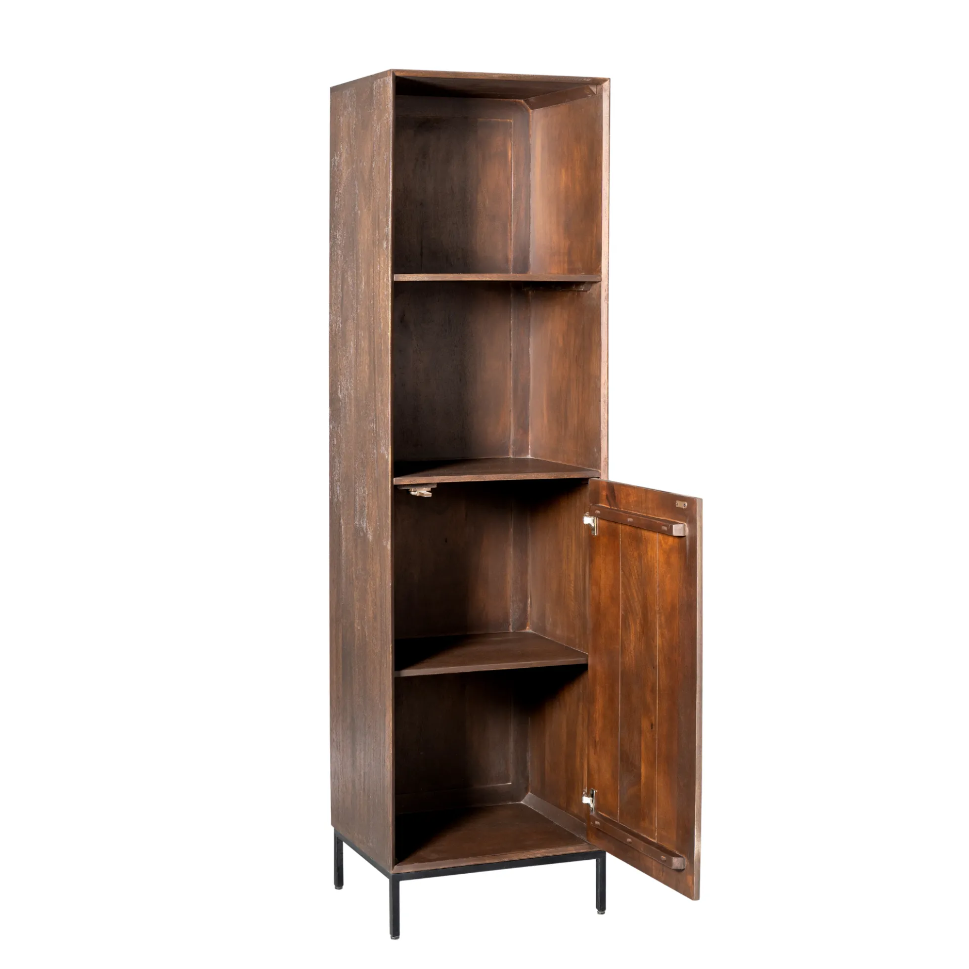 Colonne vintage bois brun 1 porte rainurée CORTINA