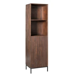 Colonne vintage bois brun 1 porte rainurée CORTINA
